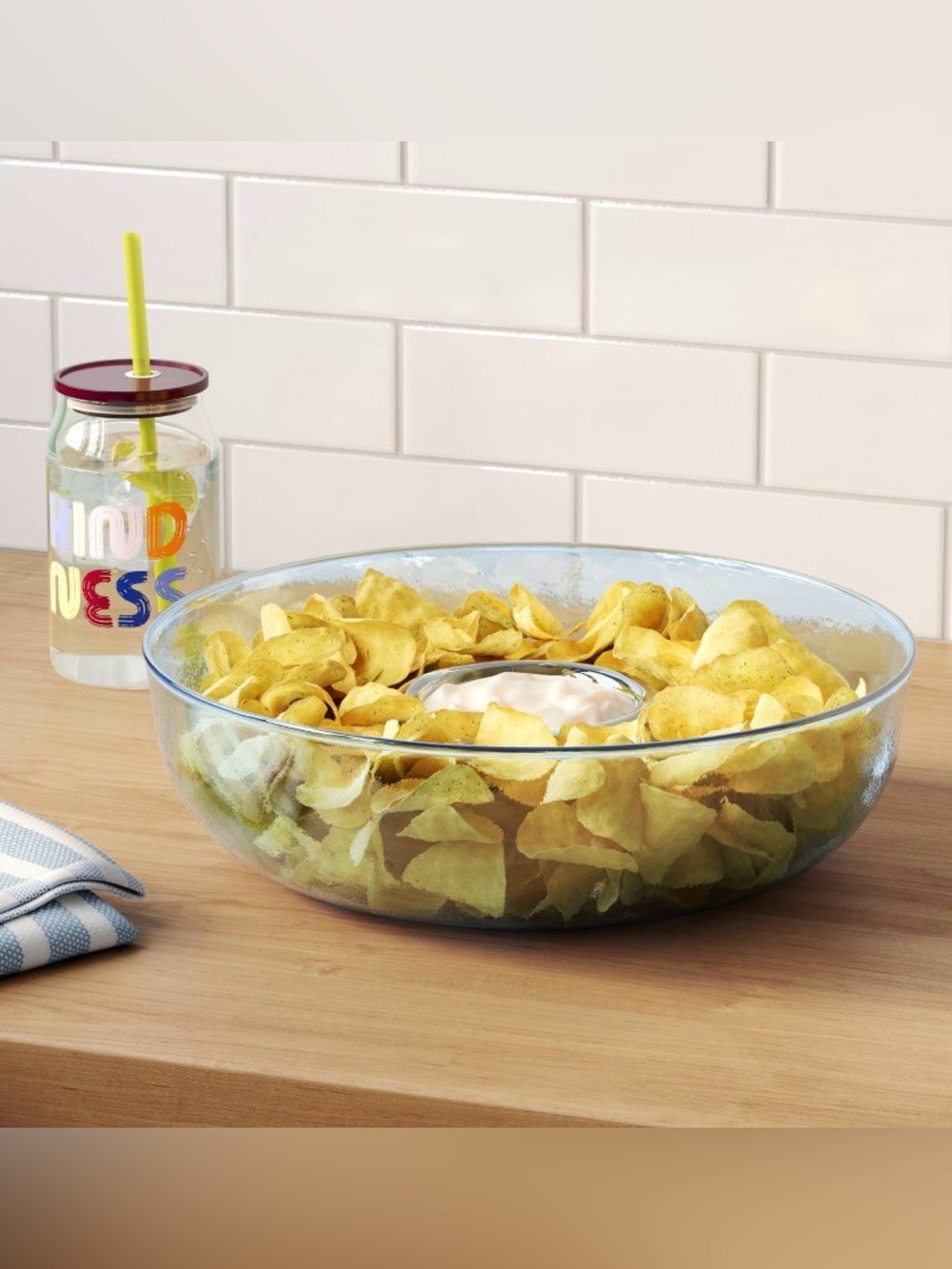 Room Essentials Clear Chip and Dip Bowl